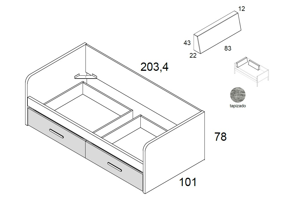 Cama nido con cajones Sciencecore 03 Delulu Ros - 4