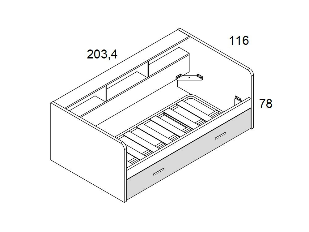 Cama nido con arrastre y estantería Playcore 04 Delulu Ros - 4