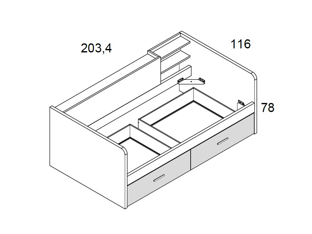 Cama nido con escritorio Cleangirl Delulu 08 Ros - 4