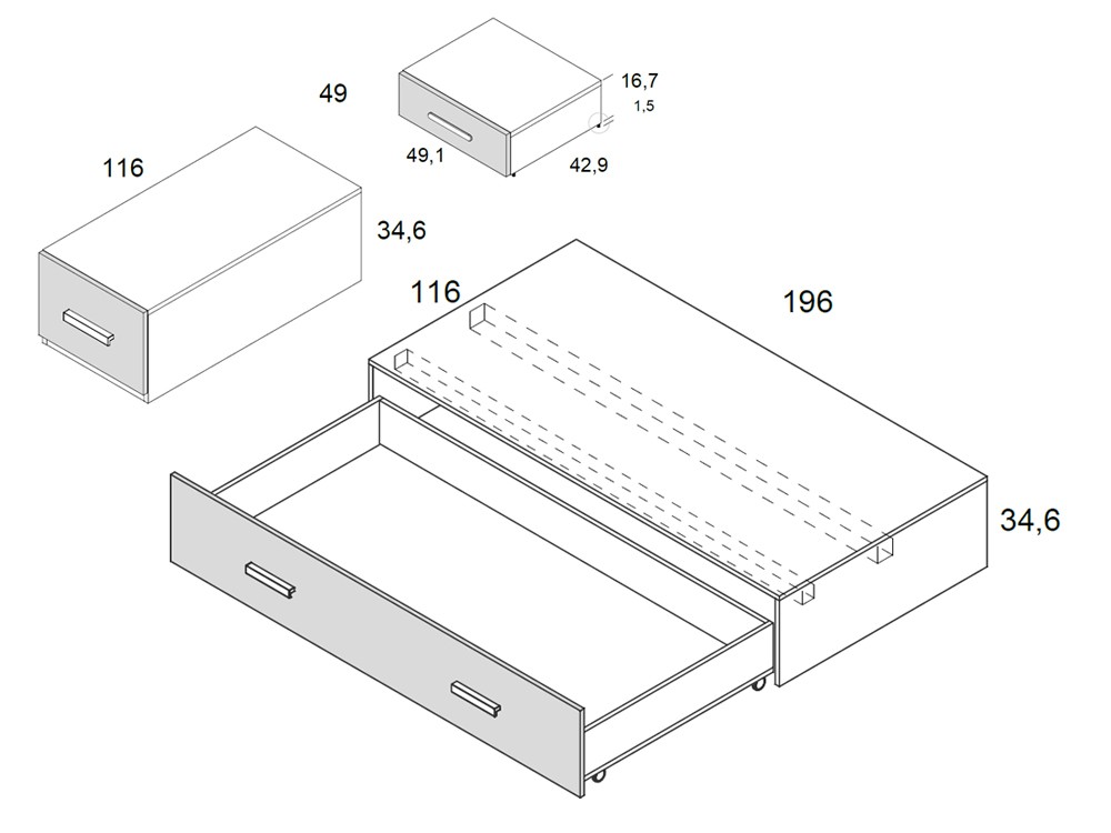 Cama con cajón Sportcore Delulu 23 de Ros - 3