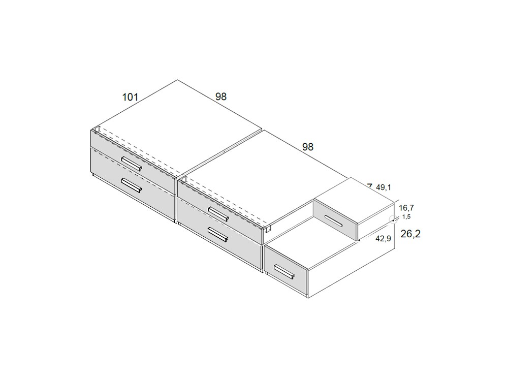Cama con cajones Sciencecore Delulu 32 de Ros - 3