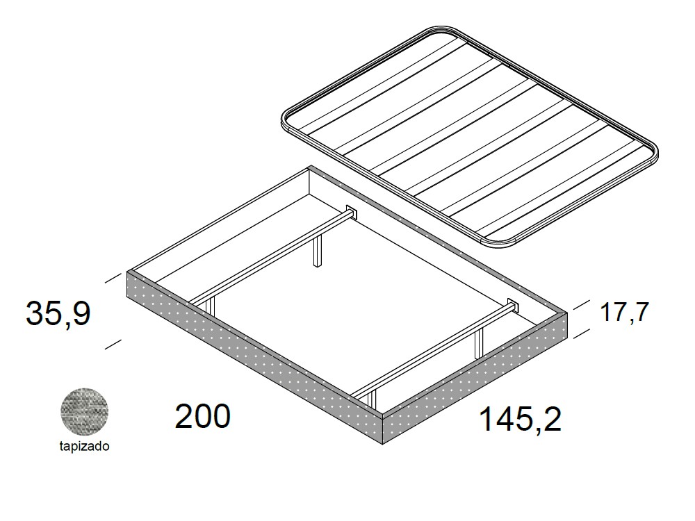 Cama aro tapizado royalcore Delulu 38 de Ros - 3
