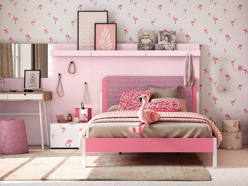 Cama cabezal tapizado 135cm royalcore Delulu 41 de Ros - 1