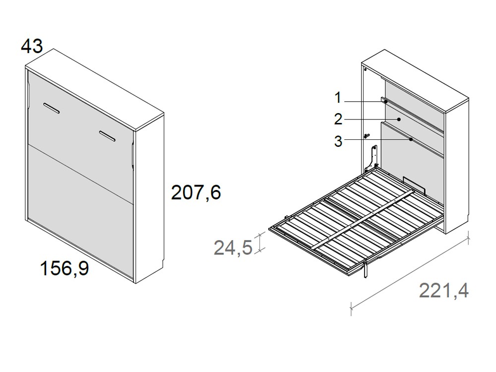 Cama abatible vertical 135cm Delulu 61 de Ros - 4