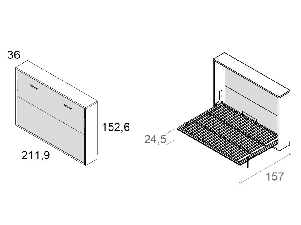 Cama abatible horizontal 135cm Delulu 62 de Ros - 3