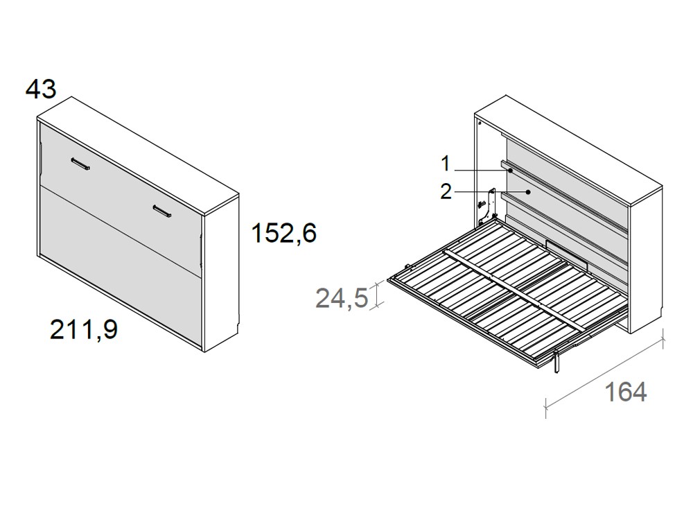 Cama abatible horizontal 135cm Delulu 63 de Ros - 3