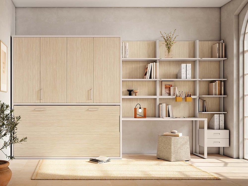 Cama abatible horizontal con armario Delulu 64 de Ros - 2