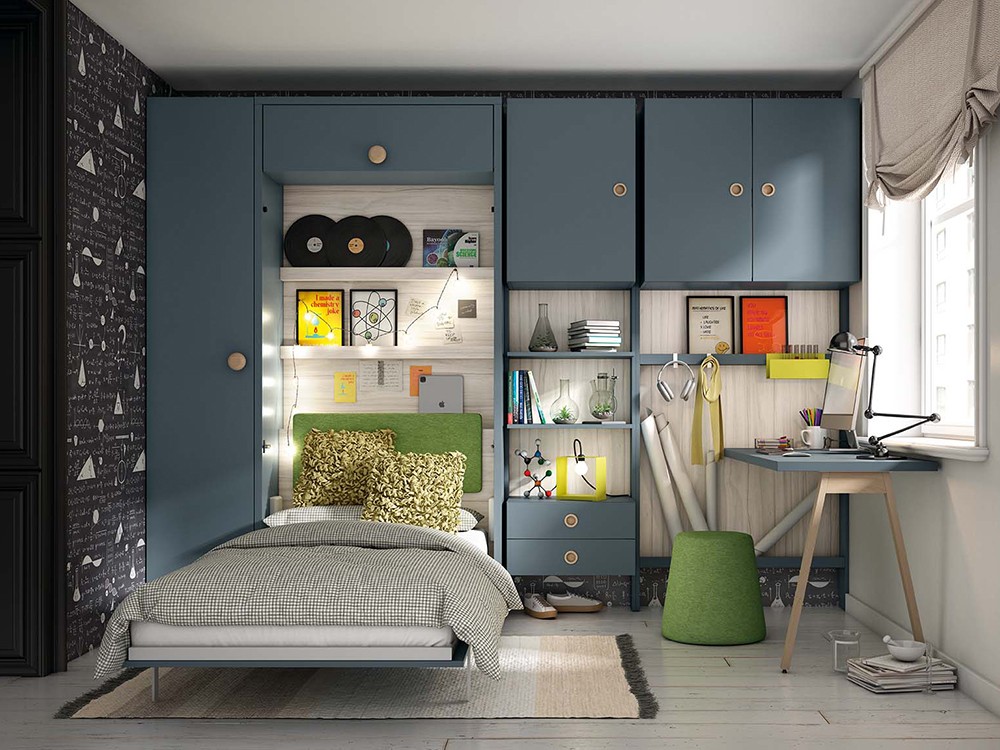 Cama abatible vertical con armario Delulu 66 de Ros - 3