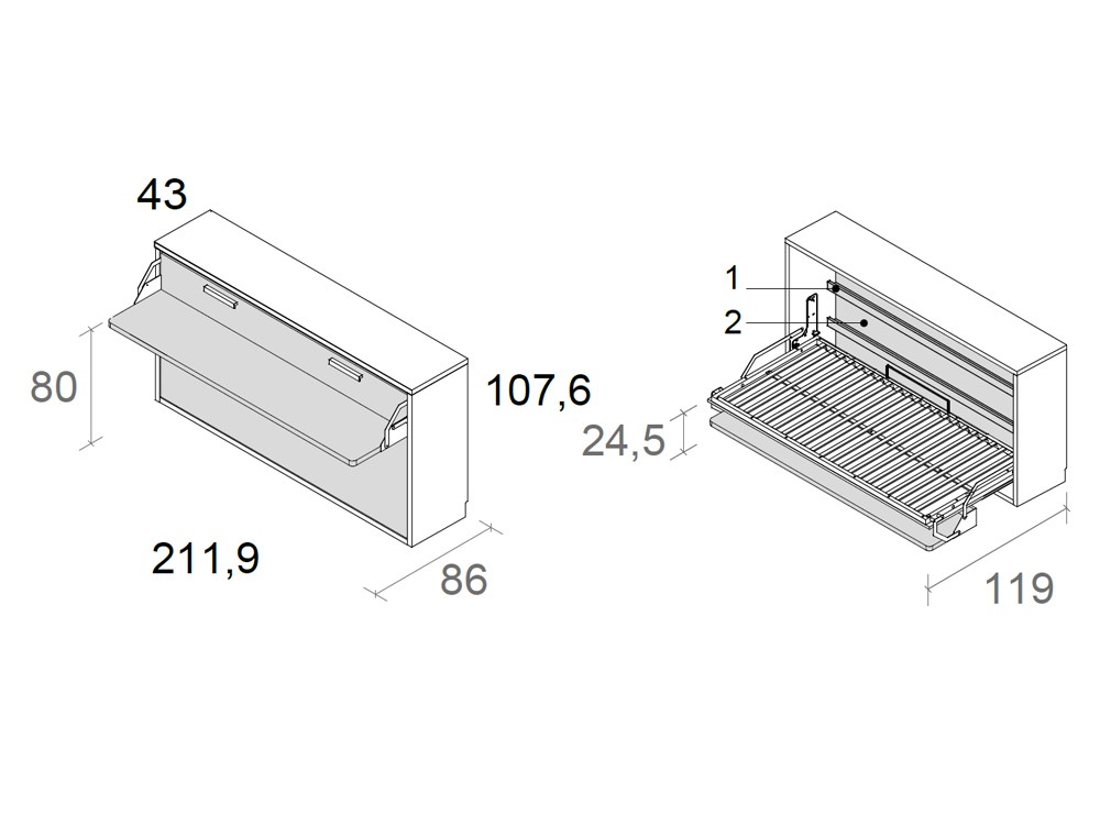 Cama abatible horizontal con escritorio Delulu 69 de Ros - 4
