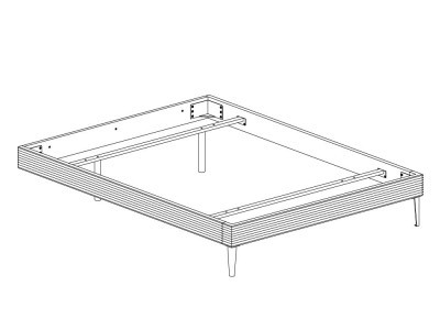 Cama con cabezal Zen corteza Zero.16 de roble matérico Devina Nais - 5