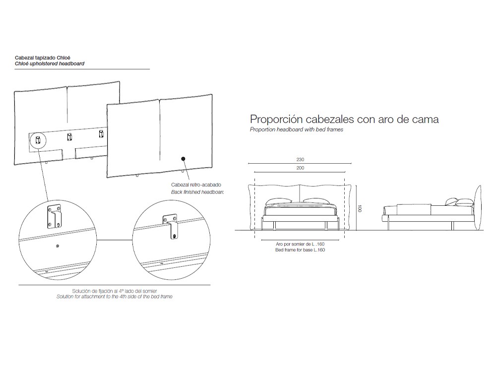 Cama con cabezal tapizado Chloé Bold Notte de Devina Nais - 5