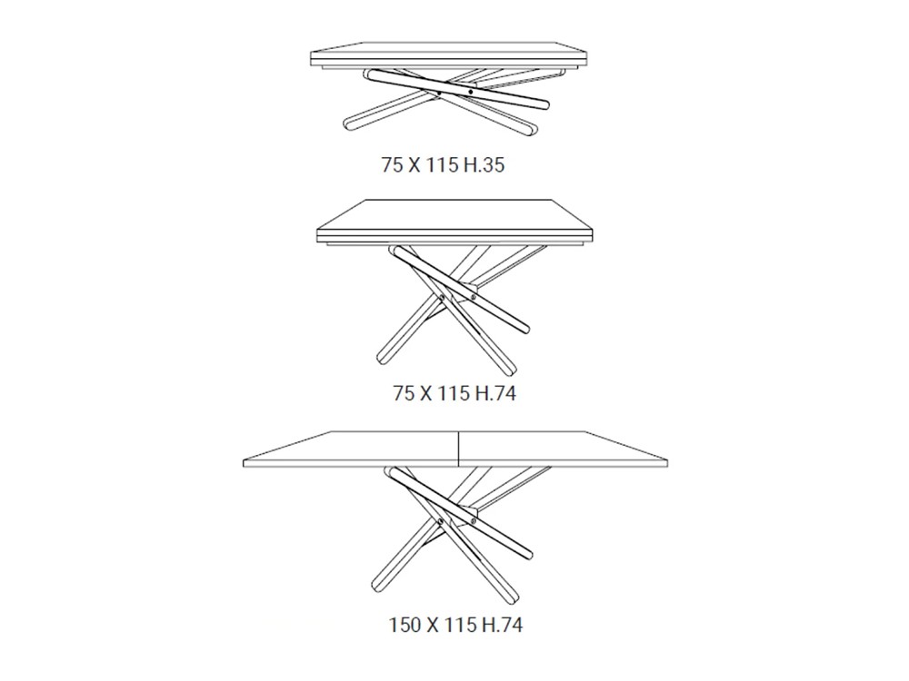 Mesa de centro transformable en mesa de comedor Shazam de Easyline by Ozzio Italia - 7