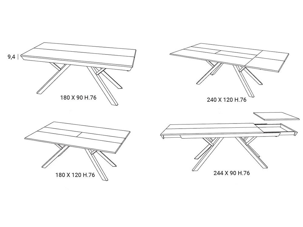 Mesa de comedor extensible Ampliance de Easyline by Ozzio Italia - 4