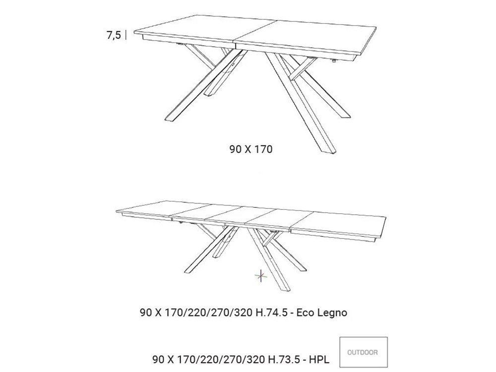 Mesa extensible de comedor Diadema de Easyline by Ozzio Italia - 5