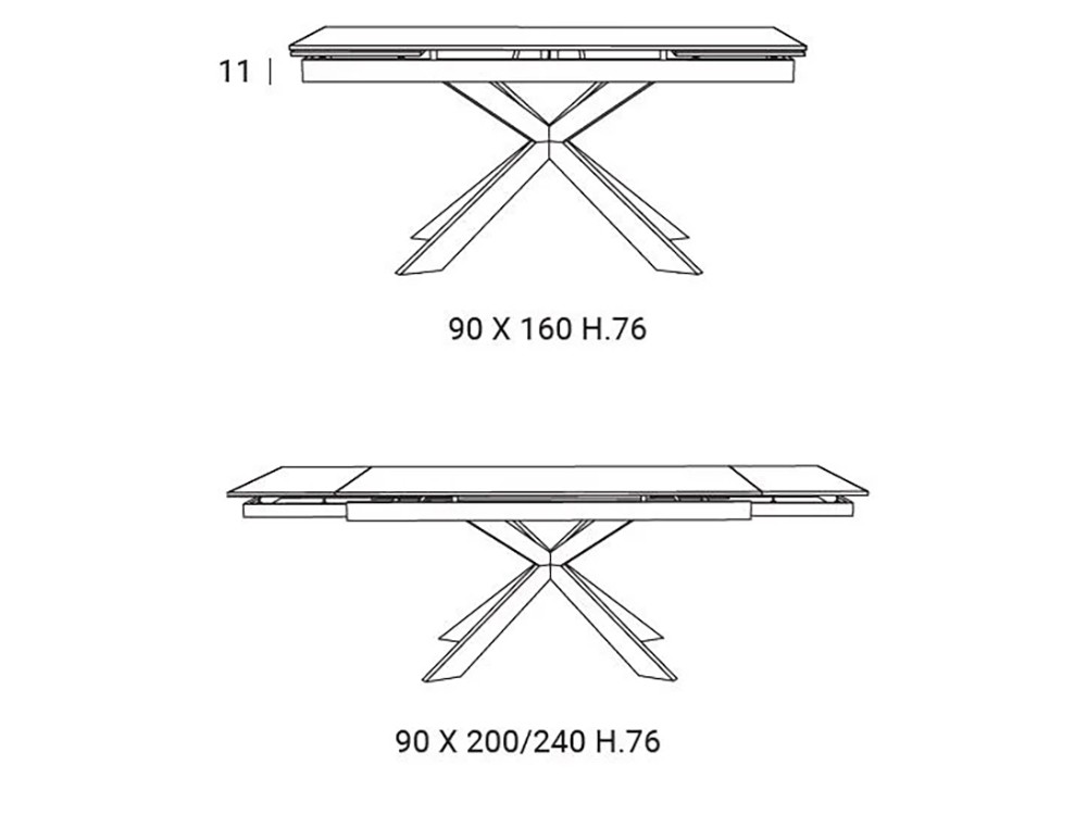 Mesa de comedor extensible Excelsior de Easyline by Ozzio Italia - 4