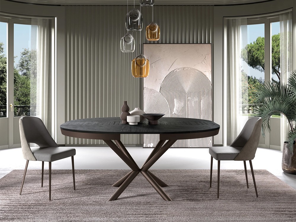 Mesa redonda de comedor extensible Full Moon de Easyline by Ozzio Italia - 1