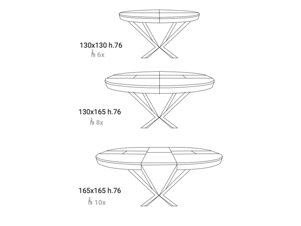 Mesa redonda de comedor extensible Full Moon de Easyline by Ozzio Italia - 4