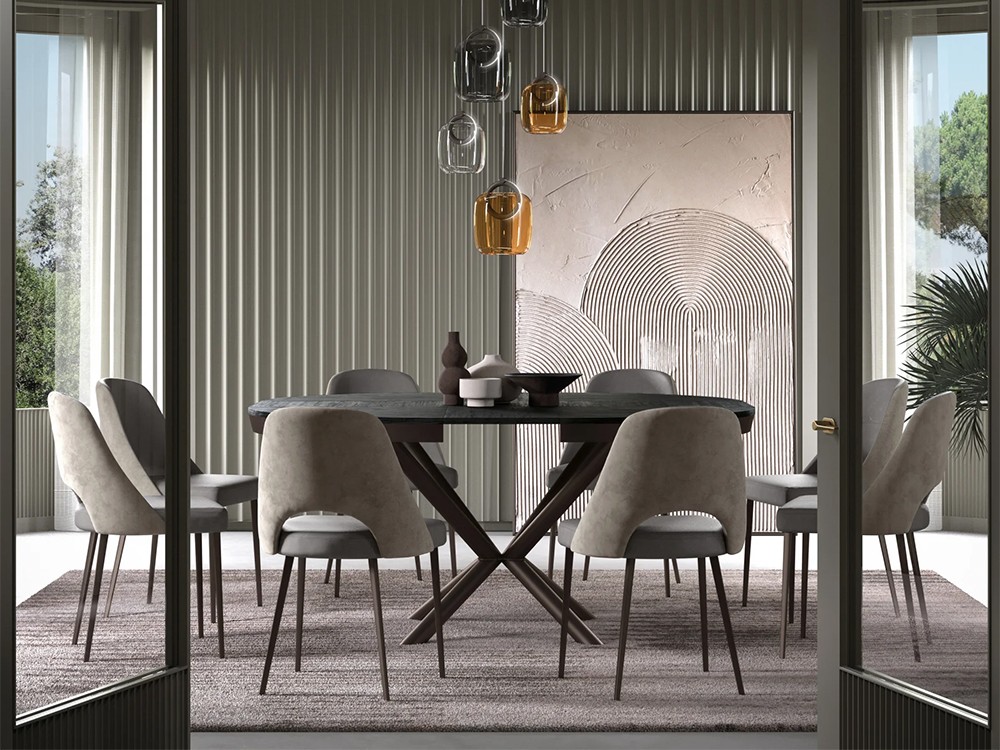 Mesa redonda de comedor extensible Full Moon de Easyline by Ozzio Italia - 3