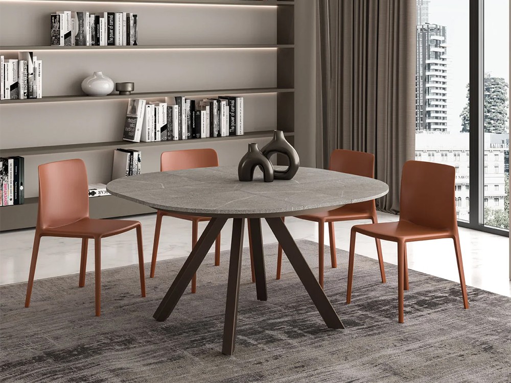 Mesa de comedor redonda extensible Pétalo de Easyline by Ozzio Italia - 4