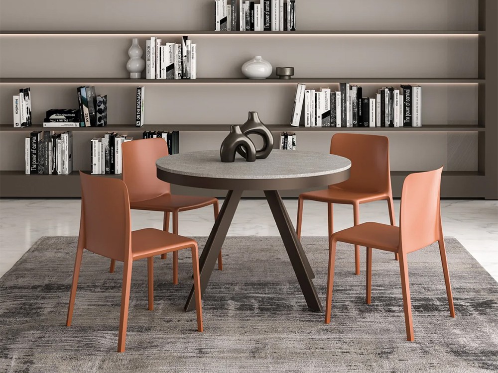 Mesa de comedor redonda extensible Pétalo de Easyline by Ozzio Italia - 1