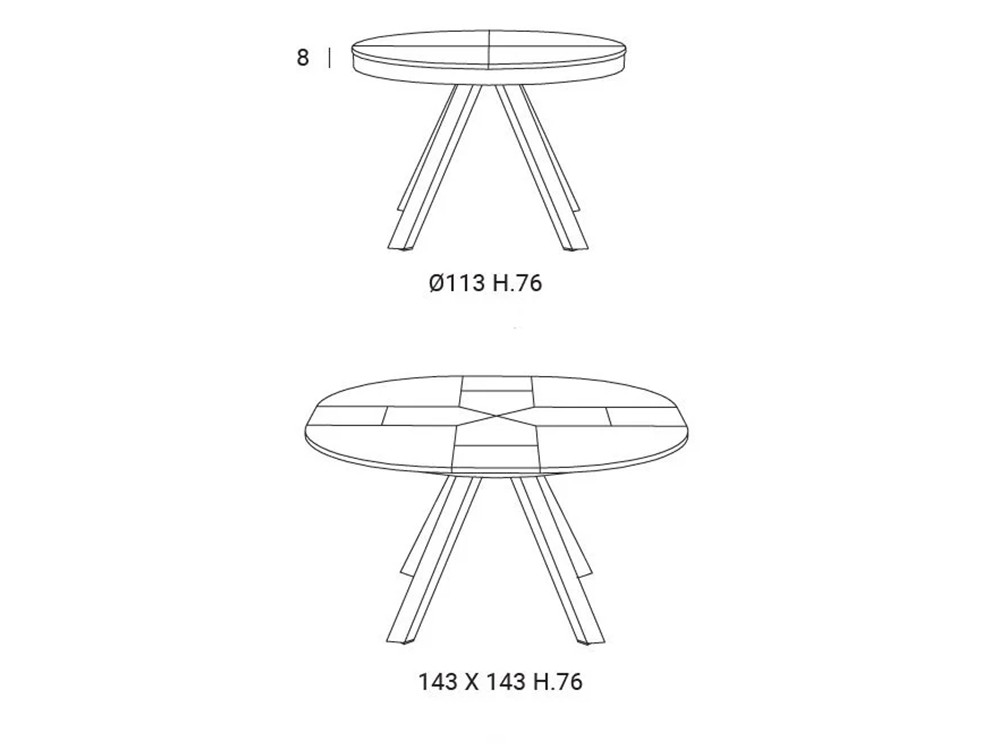 Mesa de comedor redonda extensible Pétalo de Easyline by Ozzio Italia - 6