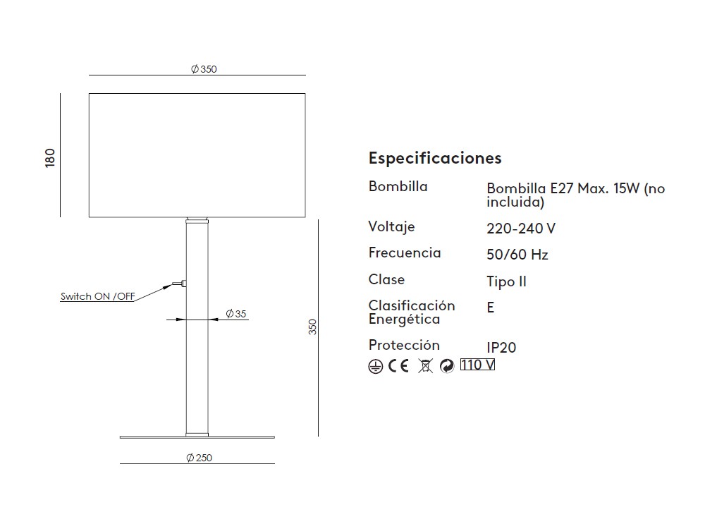 Lámpara de sobremesa Coco de Aromas - 3