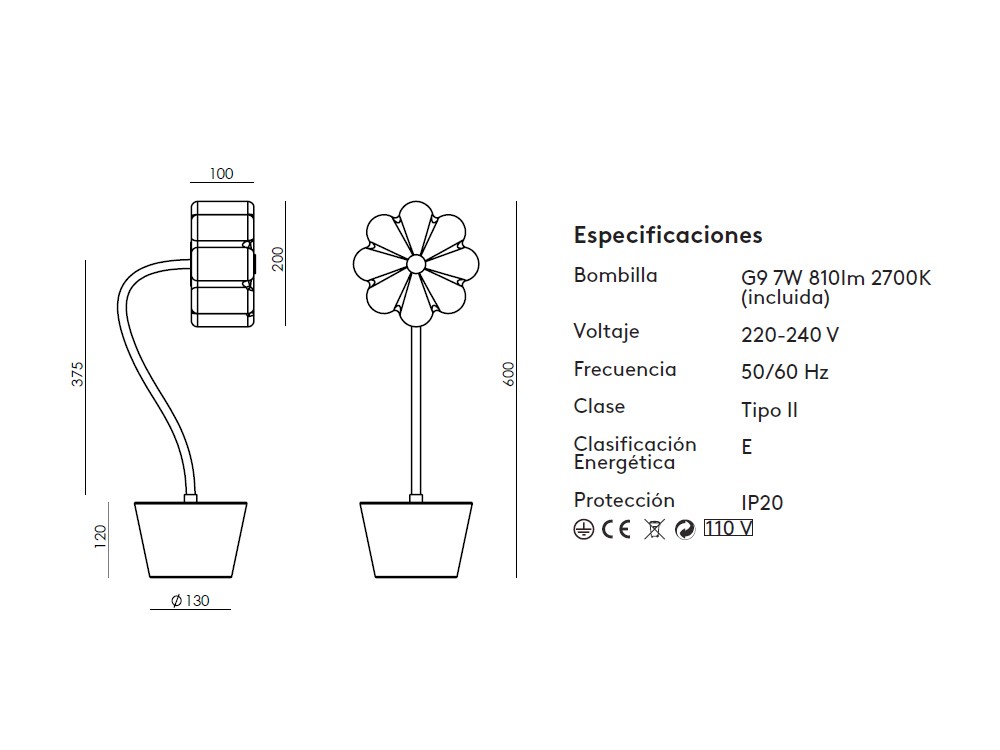 Lámpara de sobremesa Flow de Aromas - 3