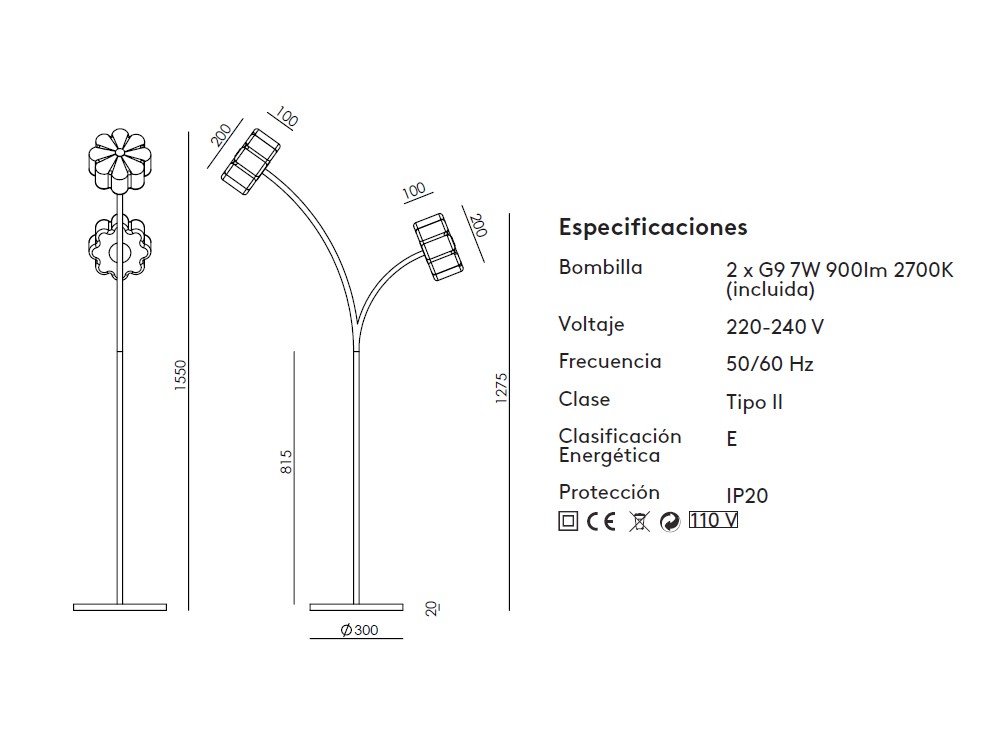 Lámpara de pie Flow de Aromas - 3