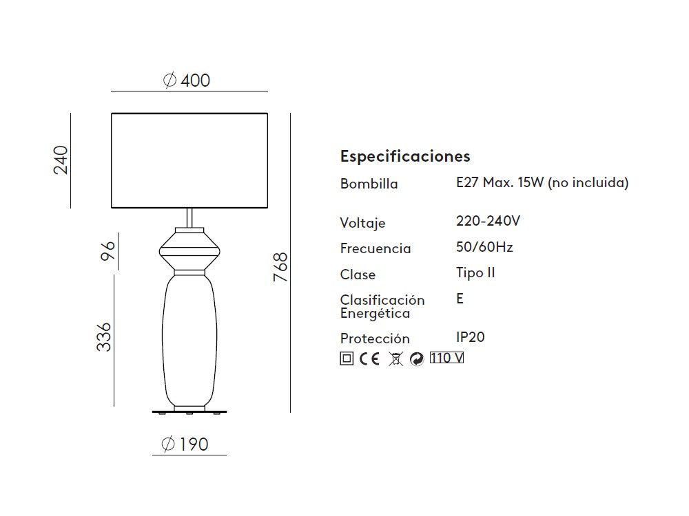 Pie de lámpara de sobremesa Papi de Aromas - 3
