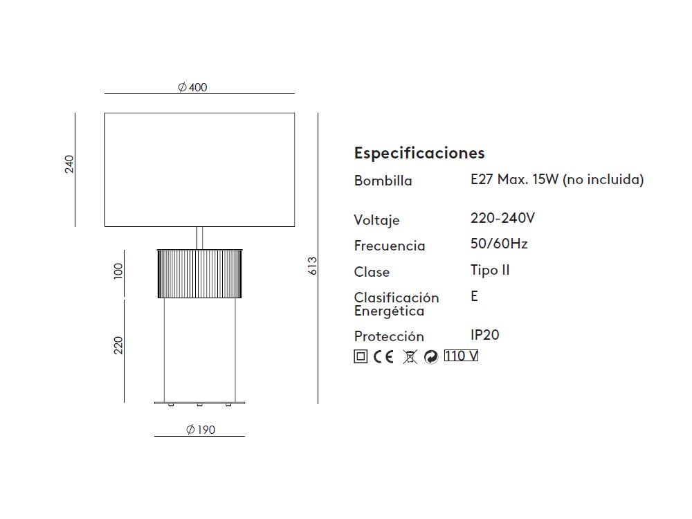 Pie de lámpara de sobremesa Rock S personalizable de Aromas - 7