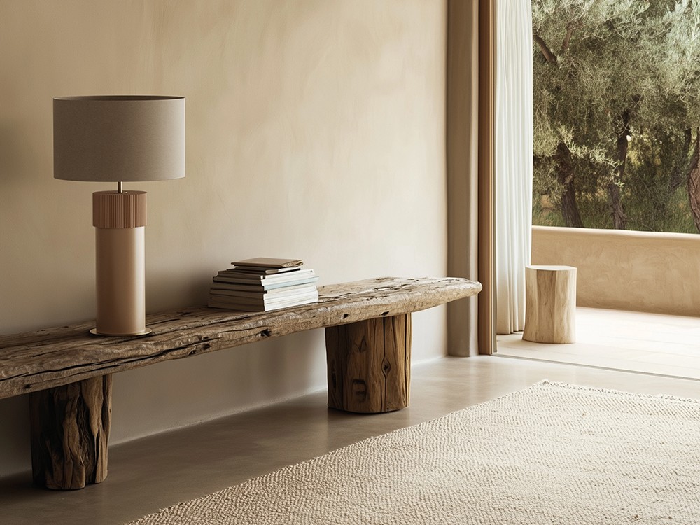 Pie de lámpara de sobremesa Rock L personalizable de Aromas - 2