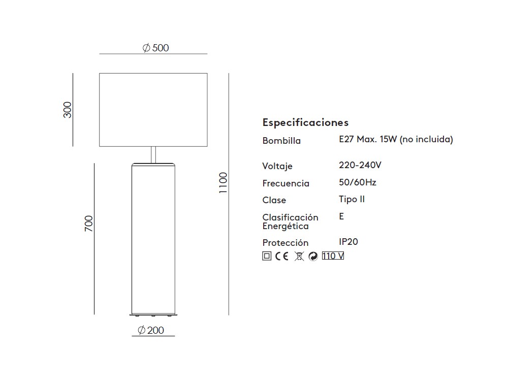 Pie de lámpara de sobremesa Amec big personalizable de Aromas - 9