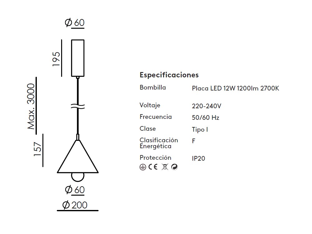 Lámpara de techo Marg de Aromas - 5