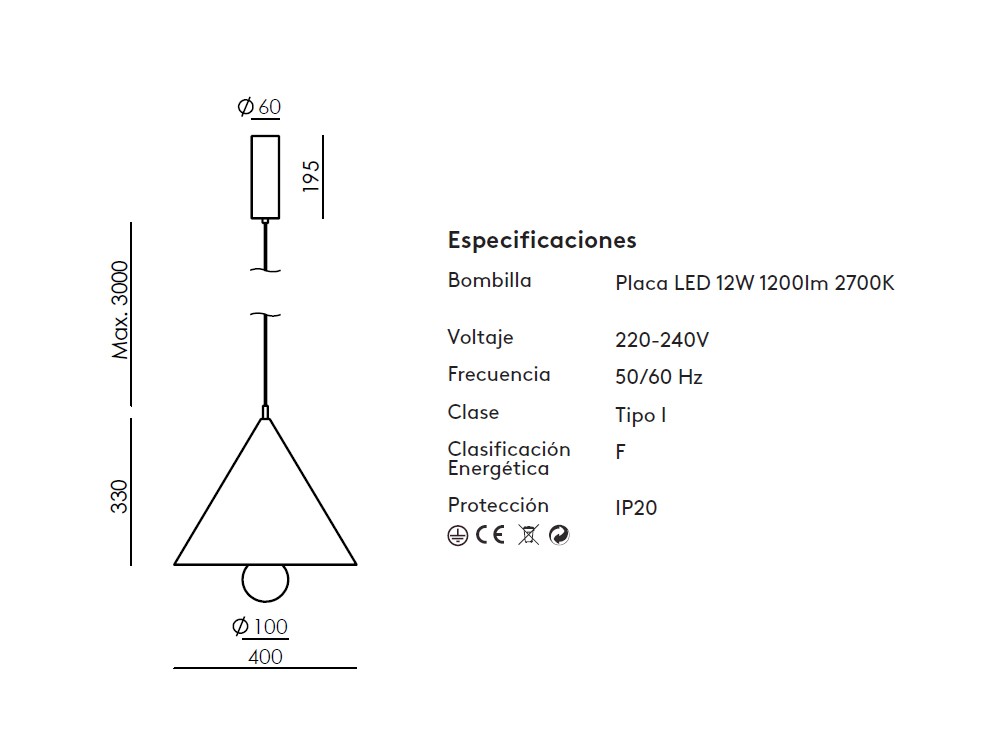 Lámpara de techo Marg de Aromas - 7