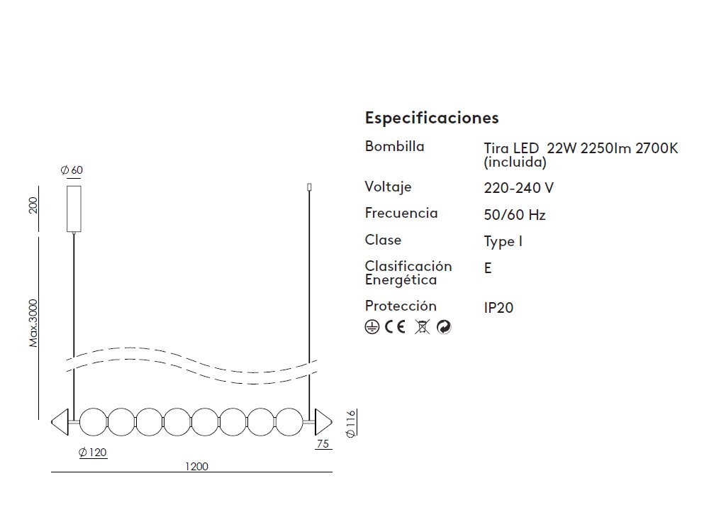 Lámpara de techo Soko de Aromas - 3