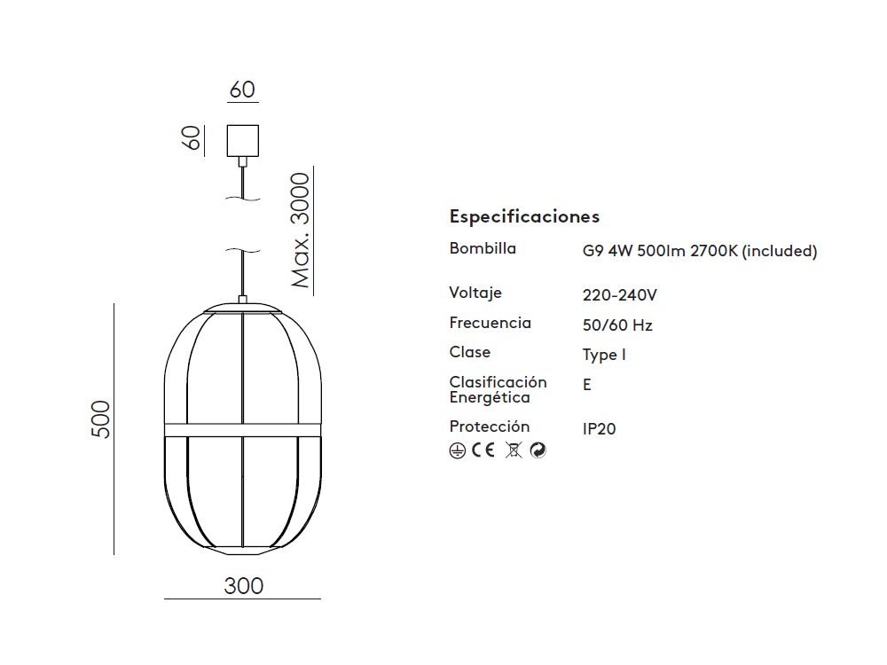 Lámpara de techo Pull de Aromas - 3