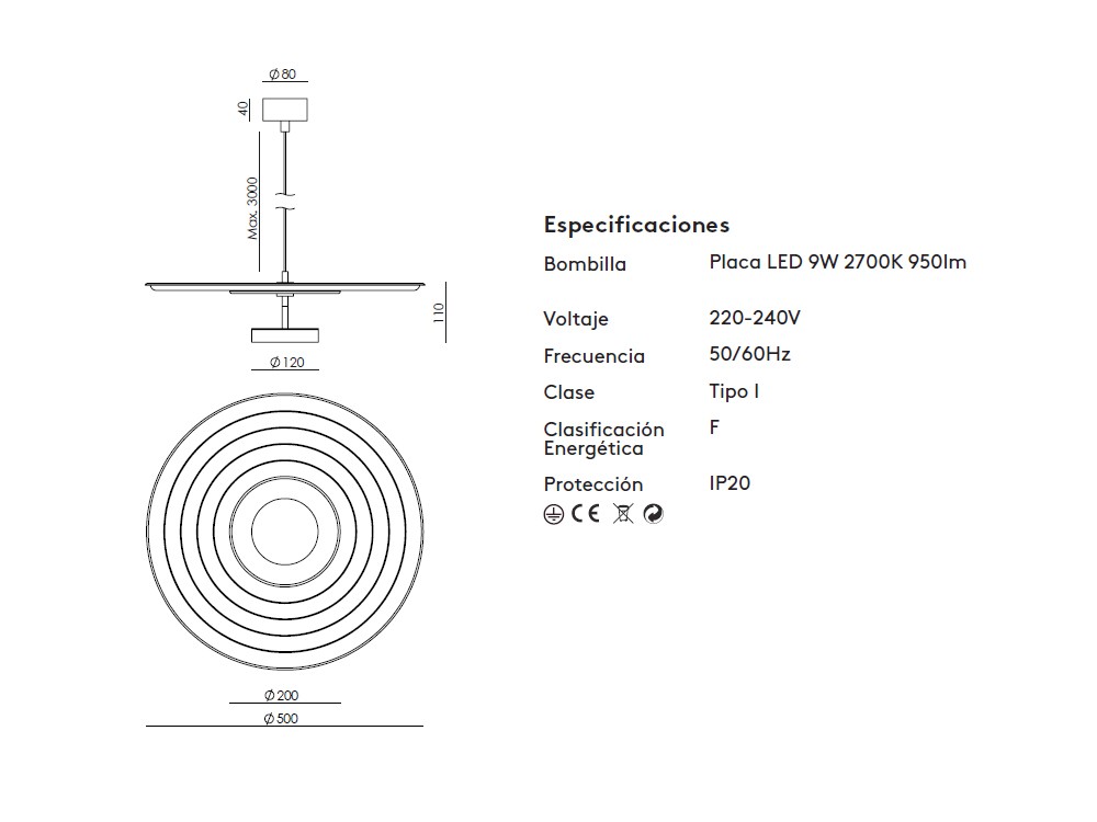 Lámpara de techo Tico de Aromas - 4