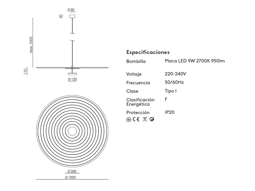 Lámpara de techo Tico de Aromas - 6