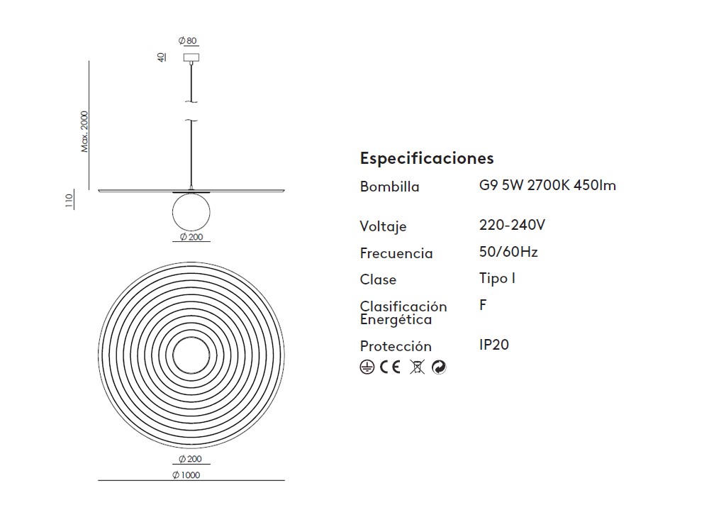 Lámpara de techo Tico de Aromas - 7