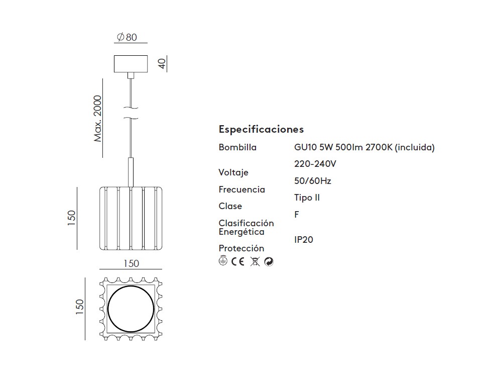 Lámpara de techo Pire de Aromas - 5