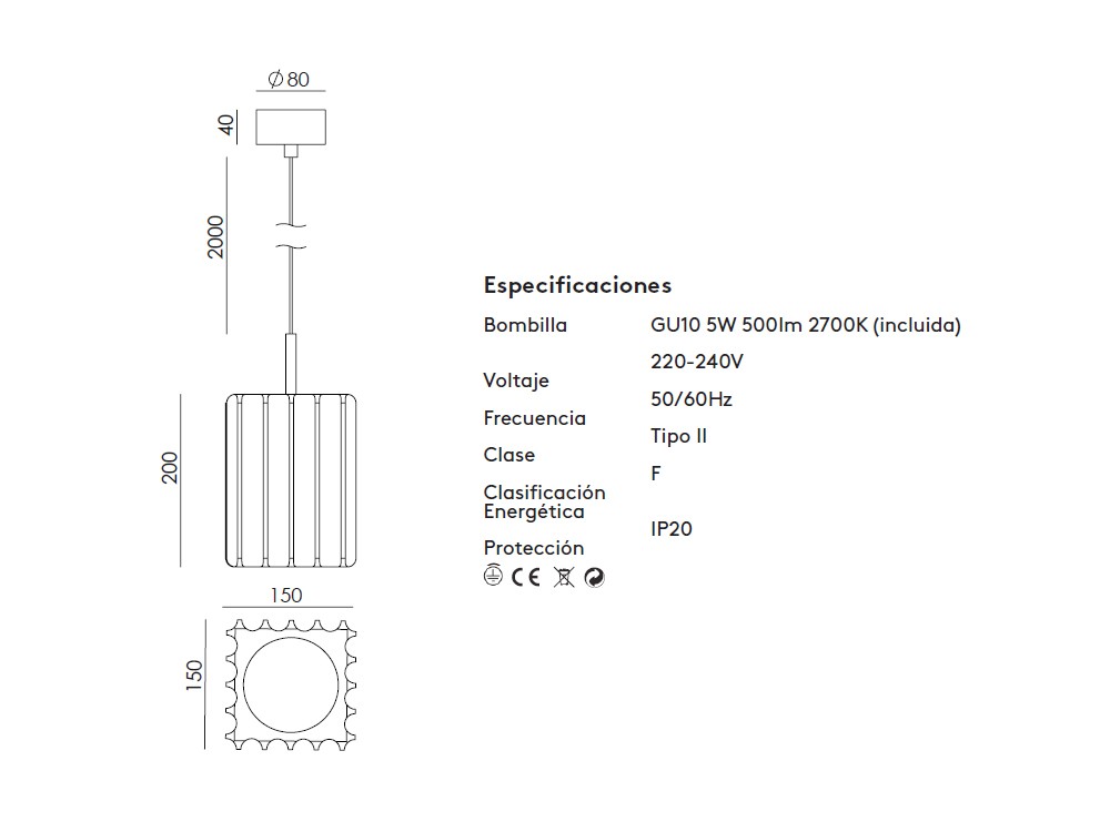 Lámpara de techo Pire de Aromas - 6
