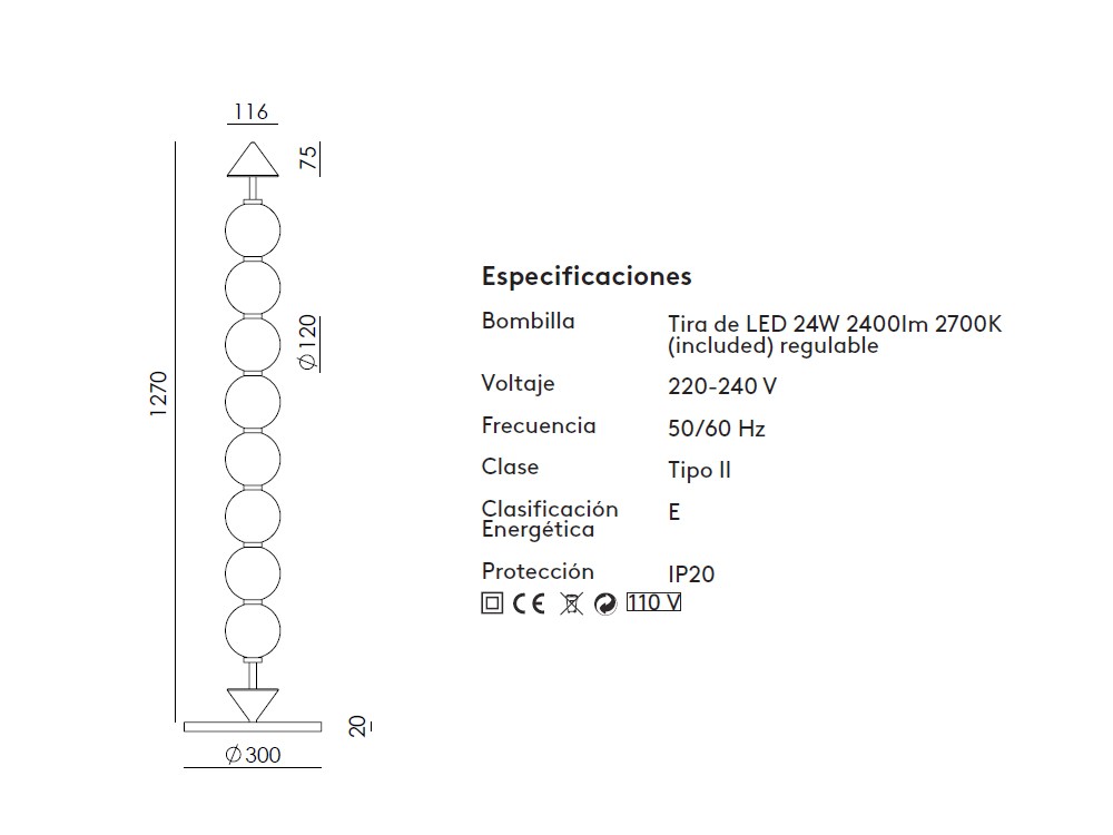 Lámpara de pie Soko de Aromas - 3