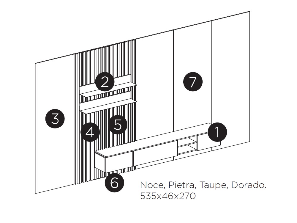 Composición de salón con panel Muss 01 de Tegar - 3