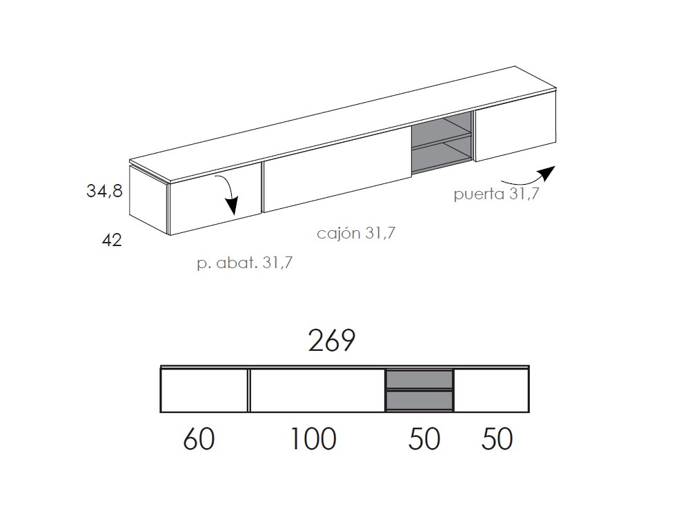 Composición de salón con panel Muss 01 de Tegar - 5