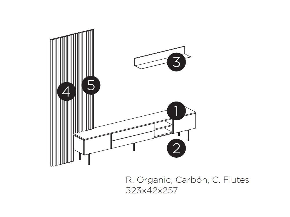 Mueble para televisión Muss 02 de Tegar - 3