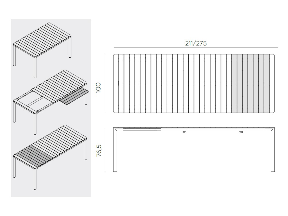 Mesa extensible para comedor exterior Tevere Polipropileno de Nardi - 32