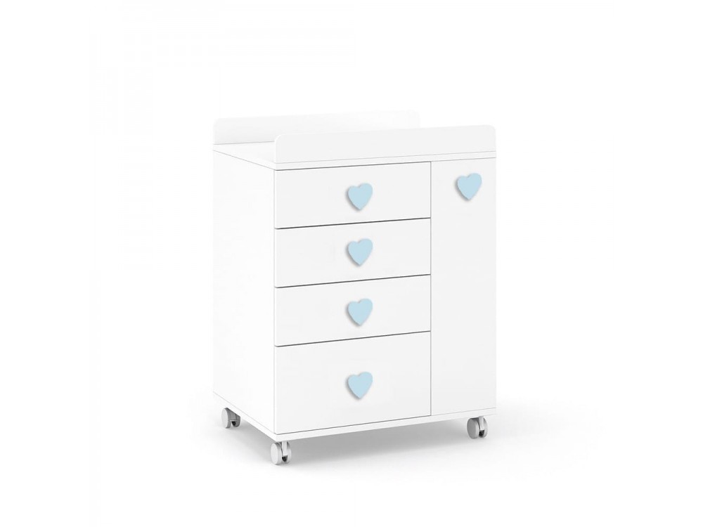 ROS Mueble cambiador Soft White con ruedas