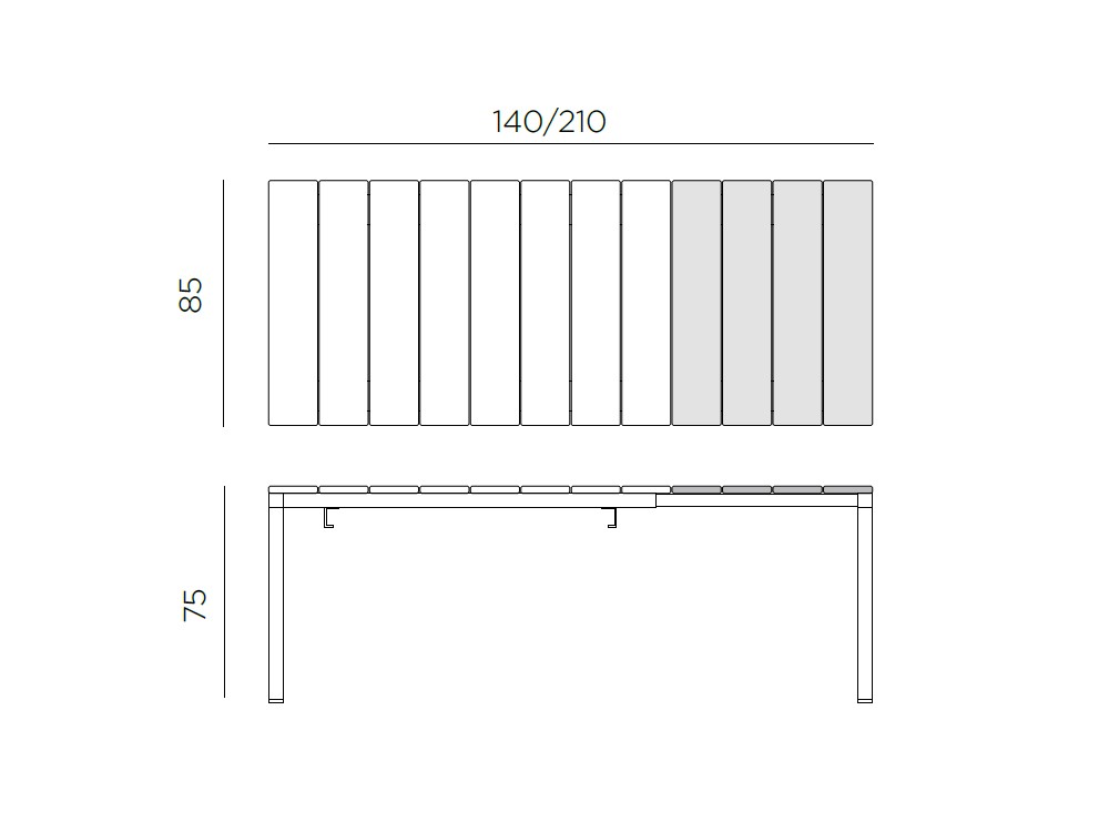 Mesa extensible Río Aluminio de Nardi - 8