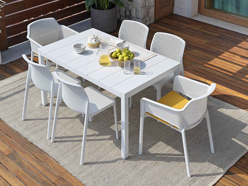 Mesa fija de comedor exterior Río Aluminio de Nardi - 1