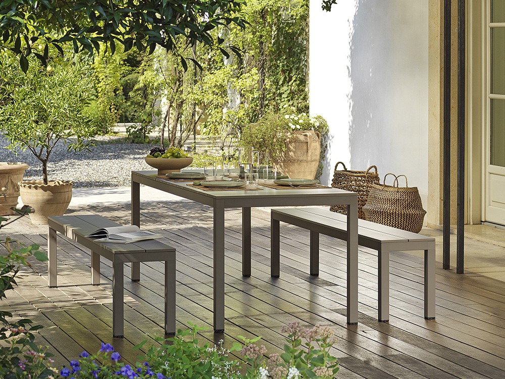 Mesa fija de comedor exterior Río Aluminio de Nardi - 4